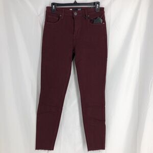 KUT JEANS DONNA HIGH RISE ANKLE SKINNY Deep Plum Size 0